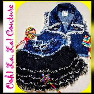 🍭Ooh! La, La! Couture 2pc. Jean Jacket & Skirt Set. 🎀Girl's Size:08.